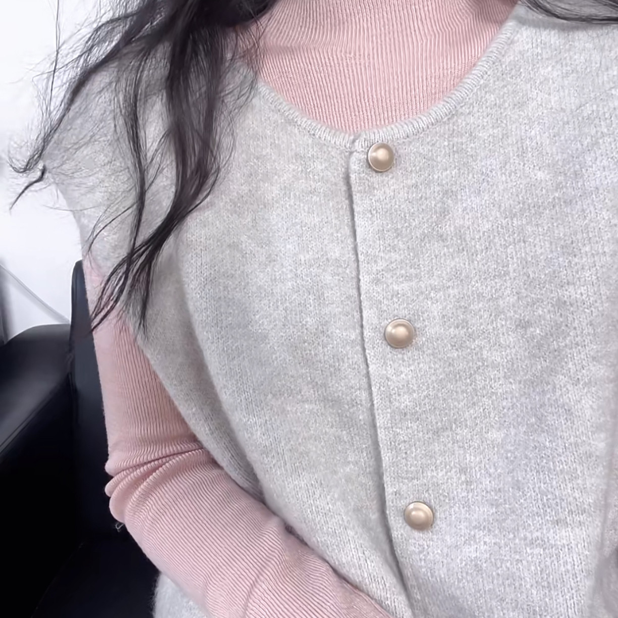 韩系温柔粉色半高领针织打底衫搭配坎肩马甲两件套女ins春秋新款,淘宝优惠券,粉丝福利购,淘宝优惠卷