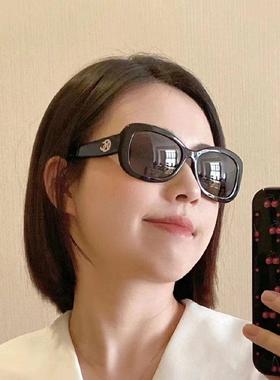 小香风双C镶钻logo女防晒太阳镜