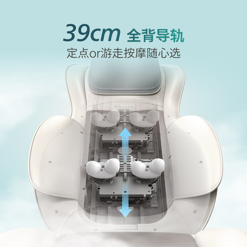 飞利浦背部腰部颈部多功能肩颈按摩器揉捏热敷办公室家用按摩靠垫,淘宝优惠券,粉丝福利购,淘宝优惠卷