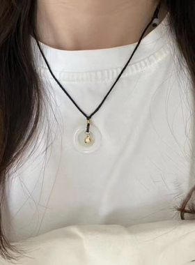 情侣和田玉戒平安扣项链