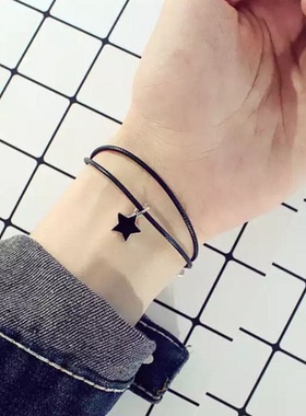 情侣手链一对日韩五角星ins手饰时尚星星闺蜜个性男女可调节手环