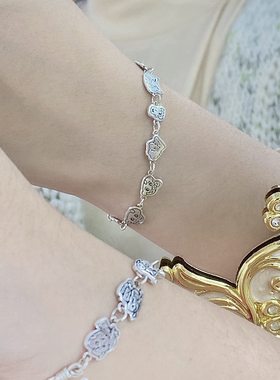 可爱童趣银色卡通蜡笔小新手链女ins轻奢设计高级感冷淡风时尚