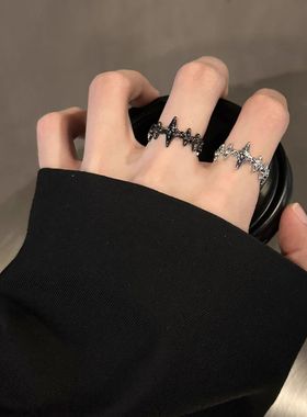 暗黑锆石十字流星冷淡风情侣对戒