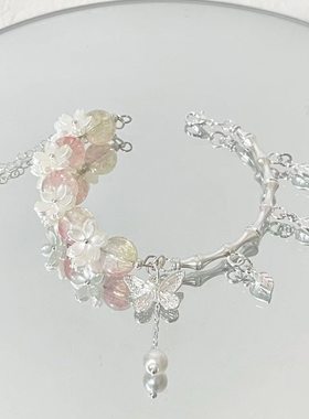 樱花季印象轻奢设计高级手链女闺蜜手串情侣中式ins风高颜值简约