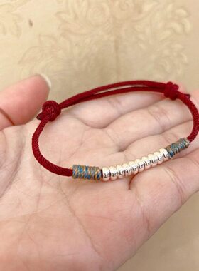 盘缠算盘珠本命年手链复古新中式本命年串珠红绳手饰送朋友闺蜜