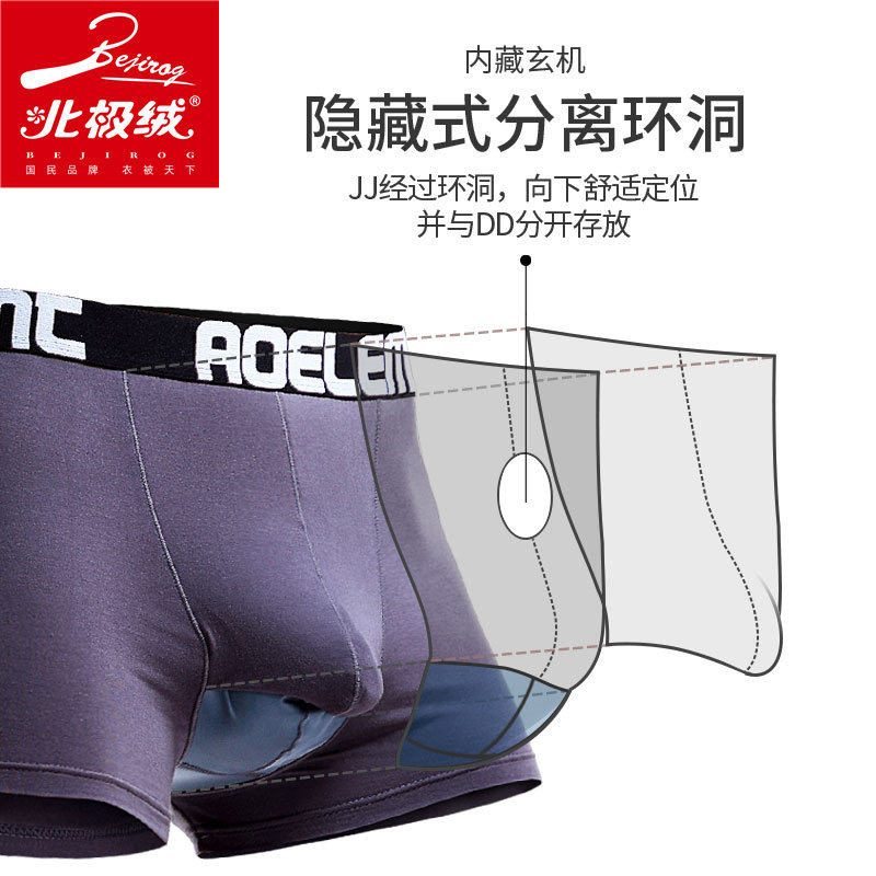 北极绒男士枪弹分离精索短裤平角裤 北极绒千汇男平角内裤