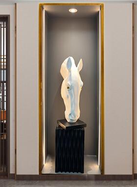 现代简约网红摆件增高底座客厅样板房创意雕塑展示台软装饰品摆台