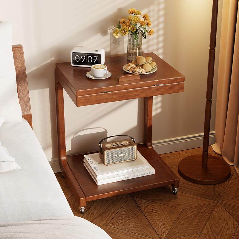 床边桌可移动电脑桌带轮实木床头置物桌倾斜桌沙发边几儿童学习桌,淘宝优惠券,粉丝福利购,淘宝优惠卷