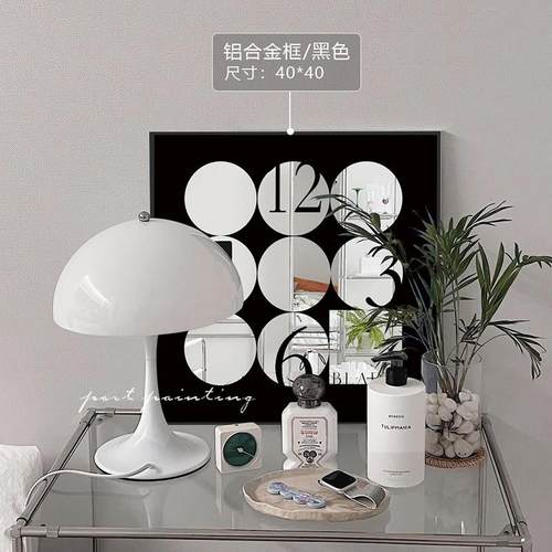 港画北欧镜子画装饰画轻奢ins风黑白艺术高级摆画沙发背景墙挂画 - 图2