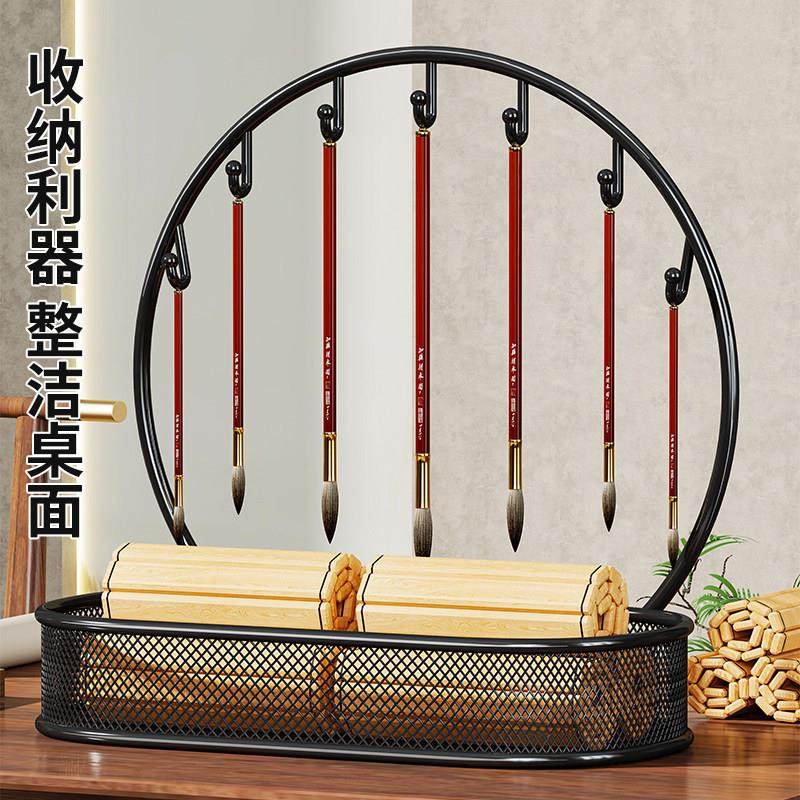 毛笔架笔挂铁艺毛笔书法专用初学者放笔的架子笔托 托挂架文房四,淘宝优惠券,粉丝福利购,淘宝优惠卷