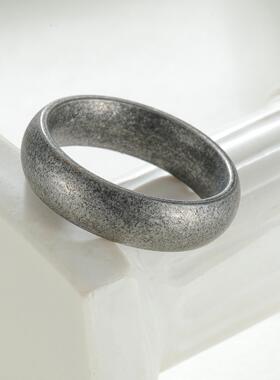 20256mm宽304不锈钢欧美男士戒指做旧古银色指环情侣手饰简约复古