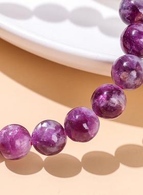 2026晶东珠宝天然紫色祖母晶手链异象优雅时尚风女生单圈圆珠手饰