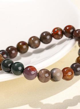 2026晶东珠宝 天然绿色海洋玛瑙手链 时尚简约百搭男女款圆珠手饰