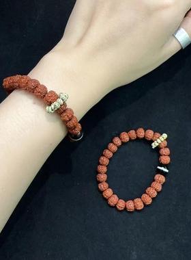 20269MM金刚菩提搭配天然玛瑙一线药师珠手链时尚文玩国风手串