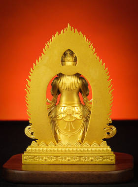 尼泊尔工艺黄铜全鎏金扎基拉姆佛像铜造像家居摆件女财神精工3寸