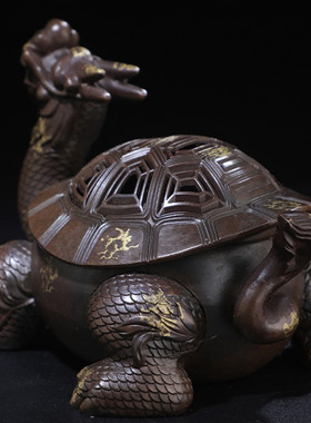 福寿大龙龟铜香炉创业摆件香炉