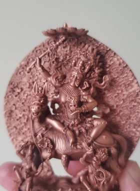 尼泊尔工艺藏传纯铜吉祥天母护法