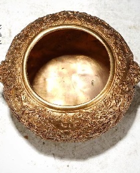 藏式香炉海水云龙缸纯铜香炉摆件