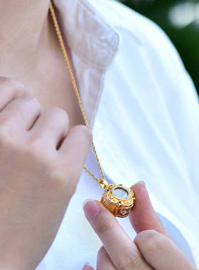 坛城嘎屋纯银镀金坛城嘎乌盒吊坠