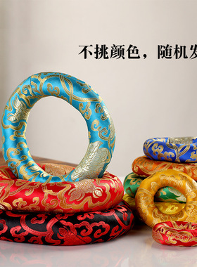 尼泊尔手工水晶钵圈布垫佛音碗垫铜磬钵修行铜罄碗垫保护颂钵垫子
