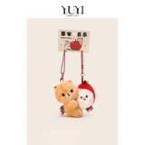 Apple, милый плюшевый защитный амулет, кукла, брелок, аксессуар на рюкзак, подвеска, подарок на день рождения, с медвежатами