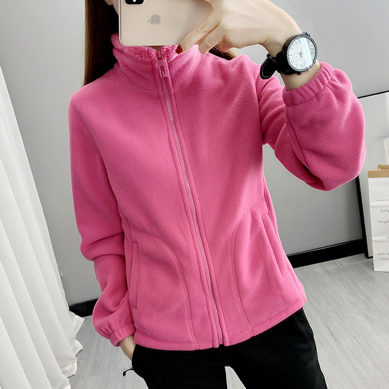 抓绒衣外套女秋冬季新款加厚摇粒绒卫衣户外开衫上衣冲锋衣内胆男_虎窝淘