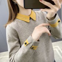 2021 New autumn and winter hit undershirt female turtlenecks big code loose 100 hitch dolls collar-knitted sweatshirt women