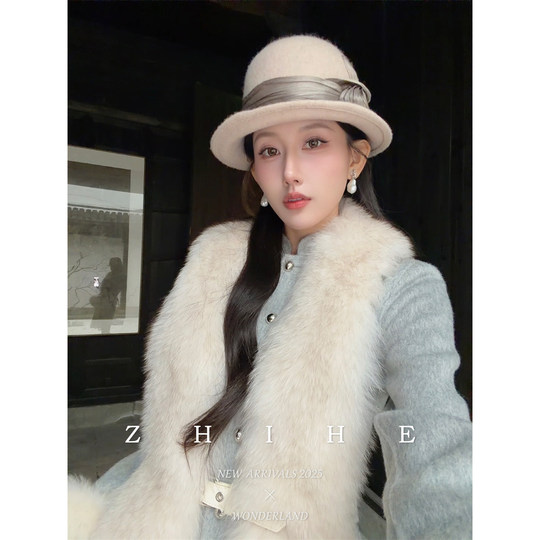 Wuyan Yihe Snow Country Ремесленная мастерская для дочери-100 пальто из овечьей шерсти + юбка + воротник из лисьего меха