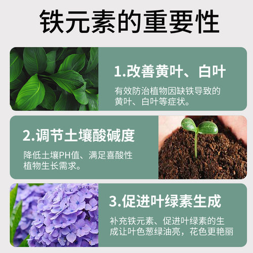 硫酸亚铁花肥料喜酸性月季花栀子花家用盆栽植物防黄叶专用水溶肥-图0