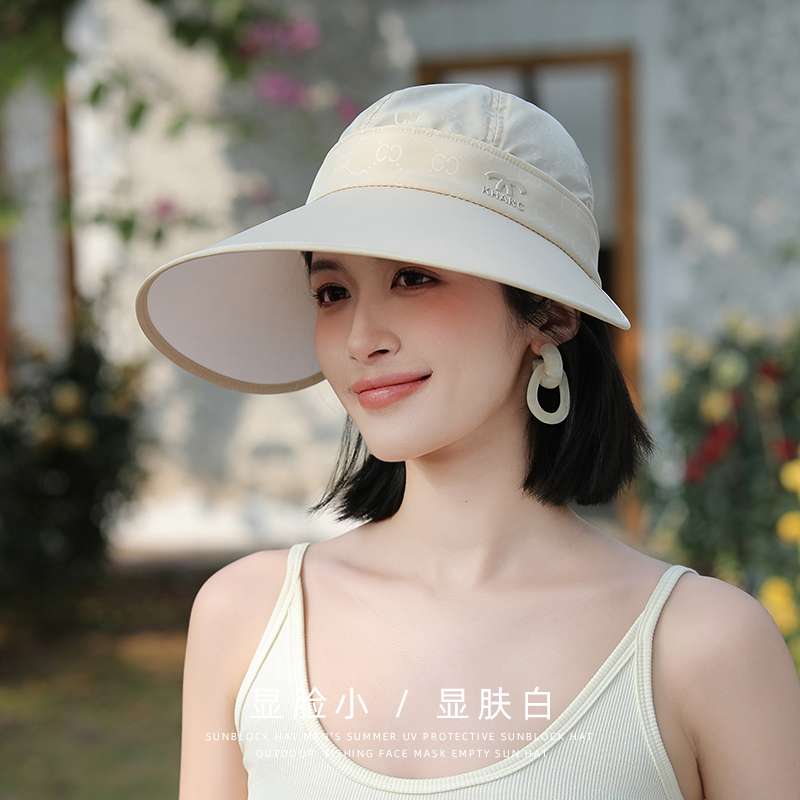 啄木鸟帽子女款2024新款夏季大帽檐遮脸防晒帽出游防紫外线遮阳帽