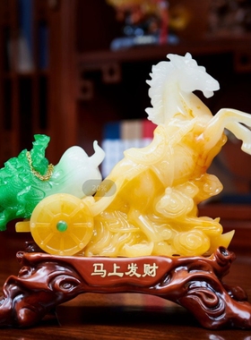 中式马摆件白菜新中式礼品摆件