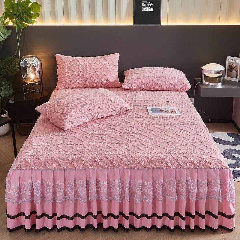 冬季加厚塔芙绒床裙款牛奶绒珊瑚绒床罩款单件床裙罩围边遮丑下摆,淘宝优惠券,粉丝福利购,淘宝优惠卷