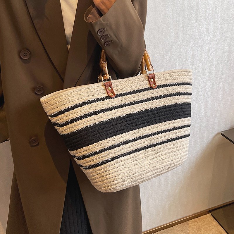 竹编包手提针织泰国大容量感草编包 venelpt女士包袋