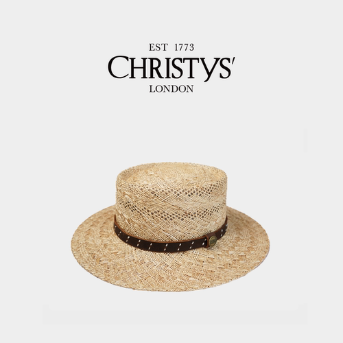 【2026新品】Christys'百年皇室品牌 花纹宝草牛皮装饰大帽檐草帽 - 图0