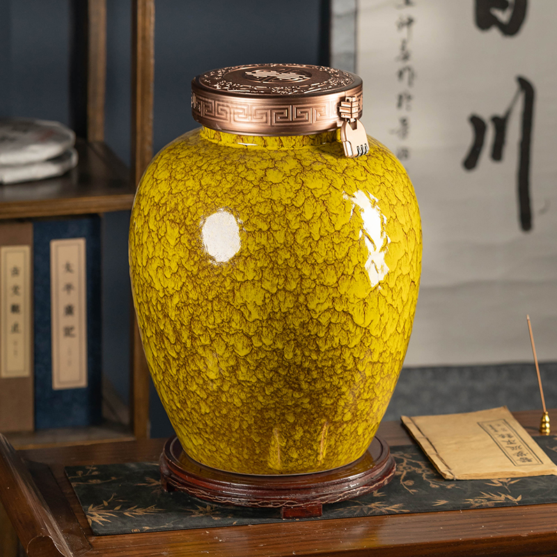 Jingjie palace style thickened sealed ceramic wine jar and wine vat