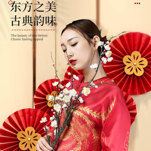 喜字结婚新房布置婚房装饰纸扇花男方女方家扇花创意简单大气卧室 - 图0