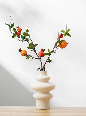 潮流螺旋素烧陶瓷花瓶家居客厅摆件装饰品干花鲜花水培花插