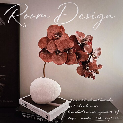 中古风中式蝴蝶兰仿真花高级感花瓶客厅假花桌面摆设插花摆件装饰 - 图0