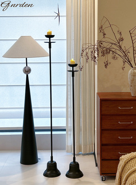 复古铁艺烛台侘寂风蜡烛台摆件落地灯禅意茶室民宿中古装饰客厅