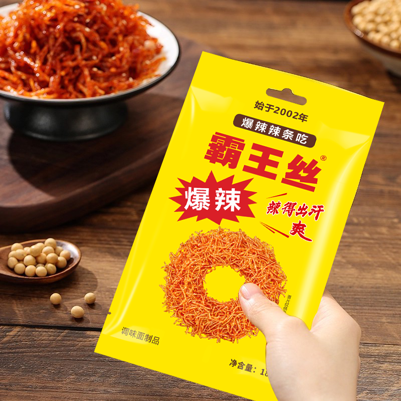 霸王丝爆辣辣条65gx5包辣味解馋小零食休闲食品小吃夜宵充饥速食 - 图2