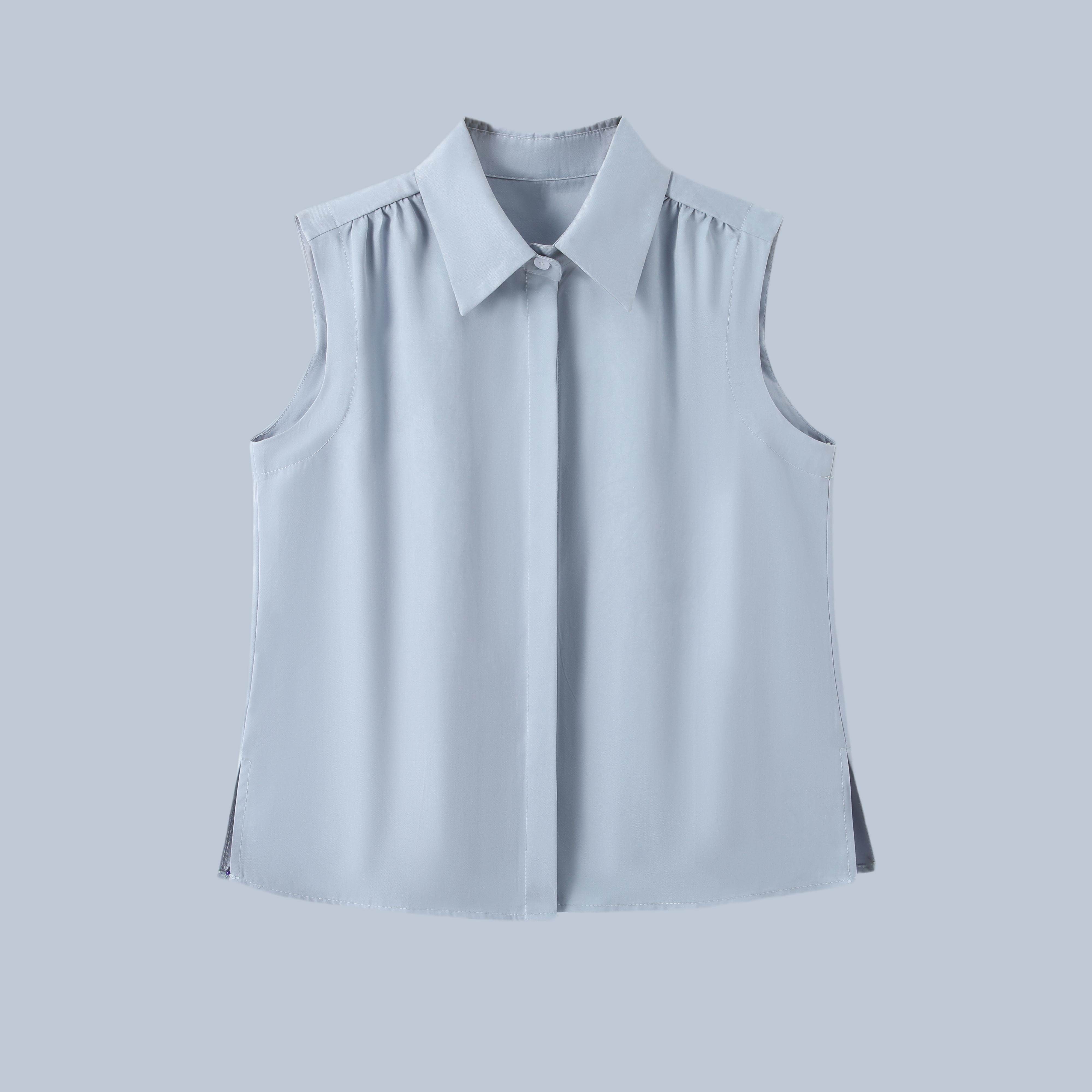 【叠搭伴侣】大洪官方叠穿无袖衬衫秋冬翻领内搭衬衣背心打底显瘦