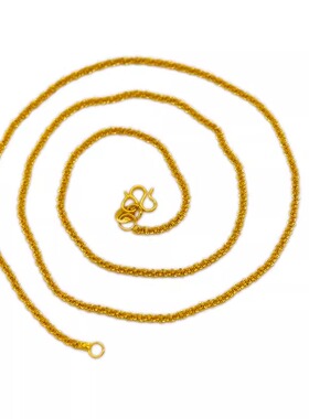 沙金项链女仿黄金色蛇骨链镀金单链子无吊坠锁骨链