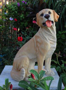 户外落地摆件树脂狗雕塑拉布拉多模型别墅庭院花园装饰仿真狗摆件