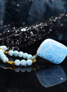 海纹石项链吊坠带链  0319春分直播间孤品