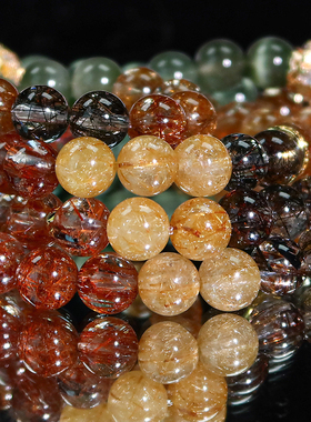 天然多宝发晶三圈水晶手链  0319春分直播间孤品