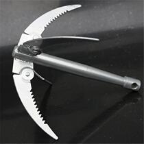 OUTDOOR FOLDING FOUR HOOK WATER GRASS ANCHOR KNIFE FISHING SUPPLIES WITH ROPE SERRATED GRASS CUTTING GRASS KNIFE PITUITARY FISHING SMALL ACCESSORIES GEAR
