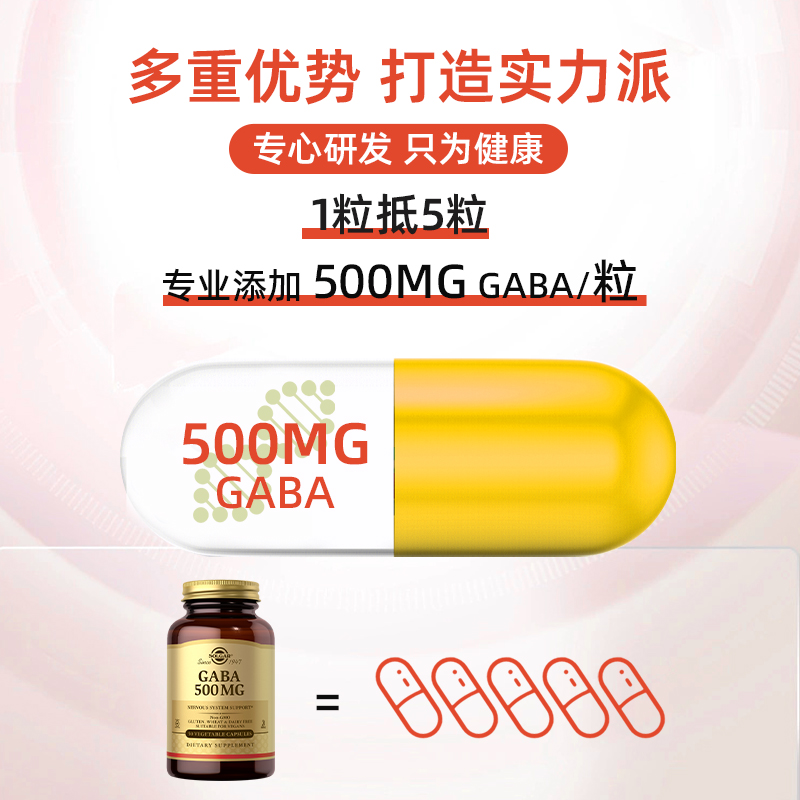 临期清仓美国solgar氨基丁酸助眠片GABA睡眠片伽玛非褪黑素软糖 - 图1