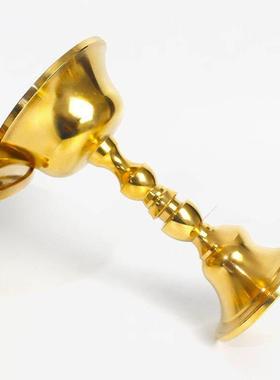 藏式纯铜护法杯黄铜供杯家用摆件圣水杯光面铜盘佛堂家居大中小