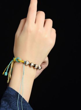 手工编织手绳尼泊尔香灰琉璃手串女唐卡手链藏式复古民族风文玩绳