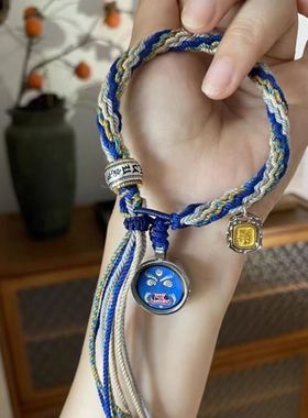 西藏手工手绳古风珐琅彩格桑花手绳国风唐卡手链毕业礼物送同学